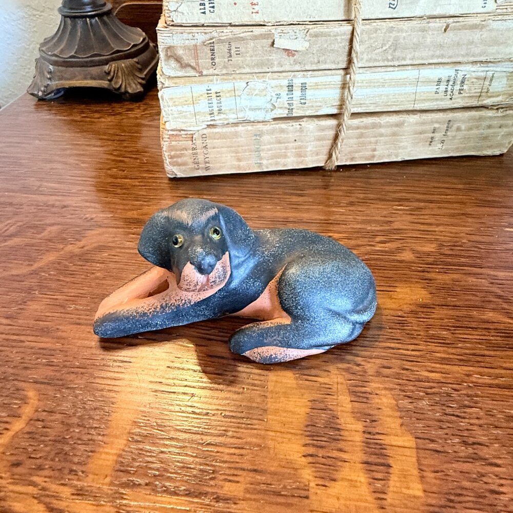 💰3/$15💰OOAK Vintage terracotta dog with glass eyes - Picture 13 of 16